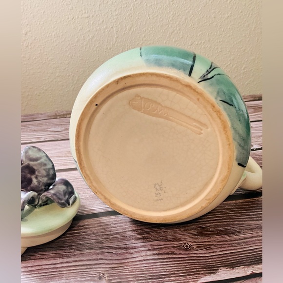 Handmade Artisan Floral Teapot signed Elam- one of a kind - Picture 3 of 10